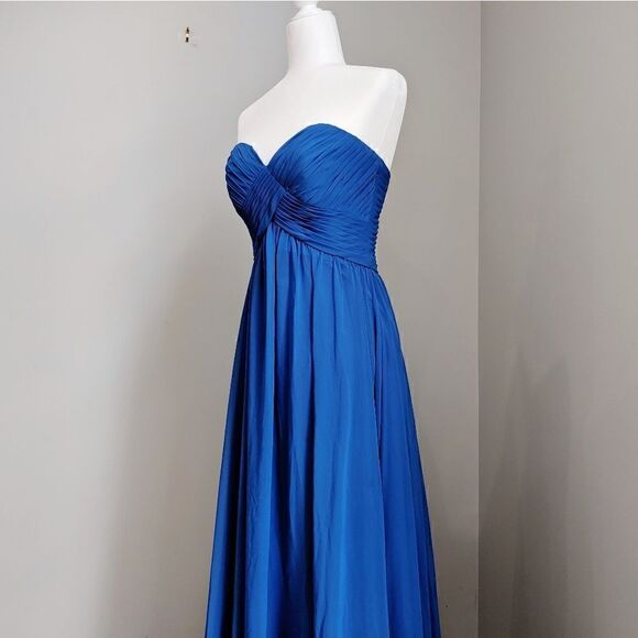 Sweetheart Royal Blue Sweetheart Neck Straplees Chiffon Formal Grown Dress Ss 6 - Picture 3 of 8
